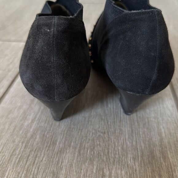 VTG 90’s Sesto Meucci Black Leather Pointed Toe Studded‎ Ankle Boots 7.5 Booties - Picture 3 of 9